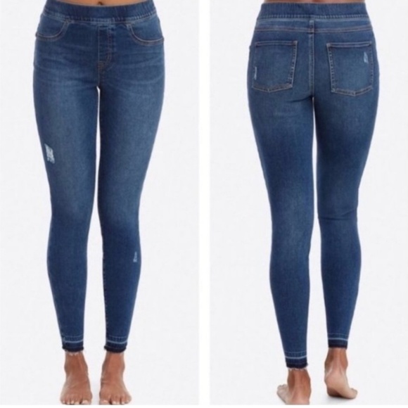 Spanx High Waist Distressed Skinny Jeans Medium Wash Size Small - Picture 1 of 6